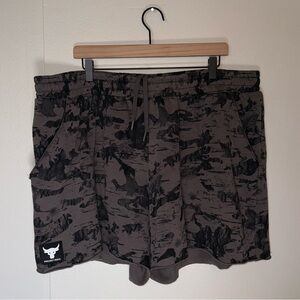 UNDER ARMOUR PROJECT ROCK plus size cutoff cotton drawstring gym shorts 3X